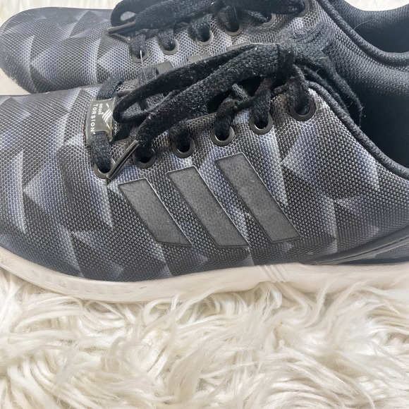 adidas Originals ZX Flux Sneakers in Black Print White Men's Size 6.5 - Picture 10 of 11